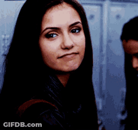 Elena Gilbert Restrained Smile Wave GIF