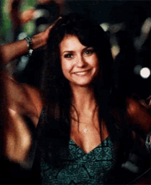 Elena Gilbert Shy Awkward Smile GIF
