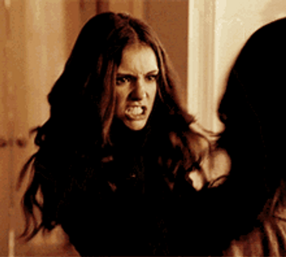 Elena Gilbert Vampire Katherine Pierce Fight GIF