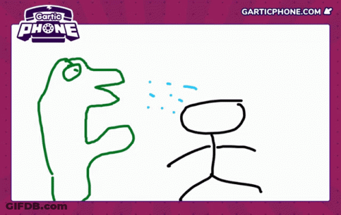 Elephant And Stick Figure Garticphone.com GIF