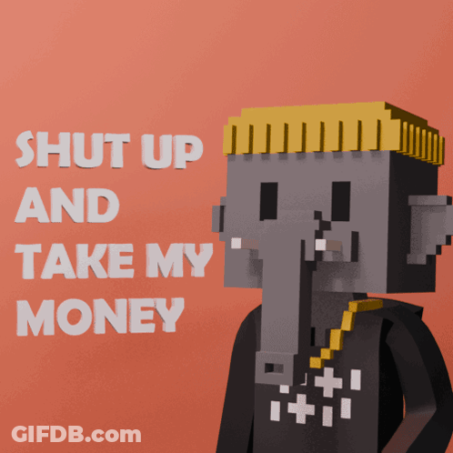 Elephant Head Cartoon Saying Shut Up GIF