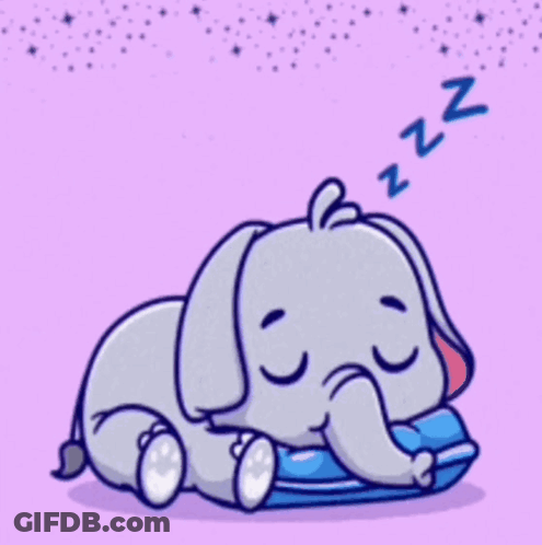 Elephant Sleeping On Pillow Goodnight GIF