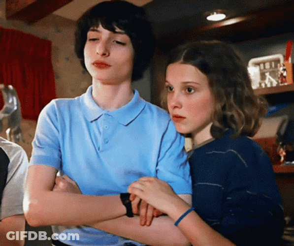 Eleven And Mike Wheeler Cuddling GIF