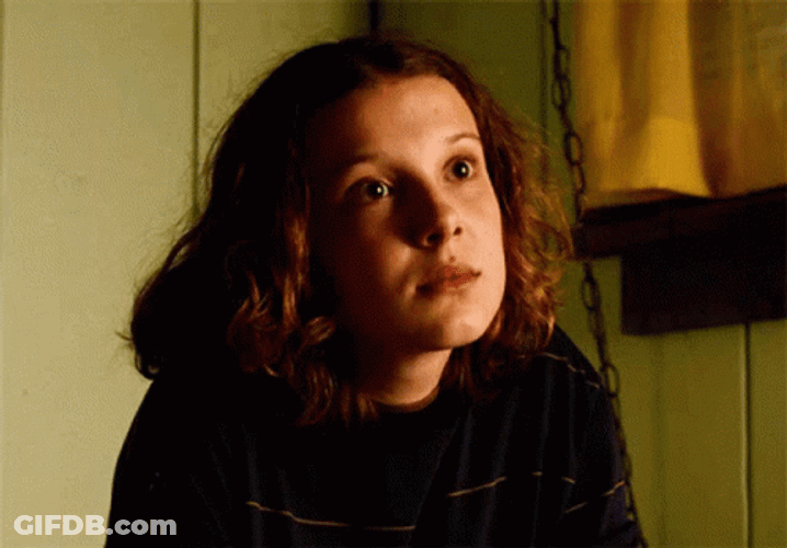 Eleven Confused Stare Stranger Things GIF