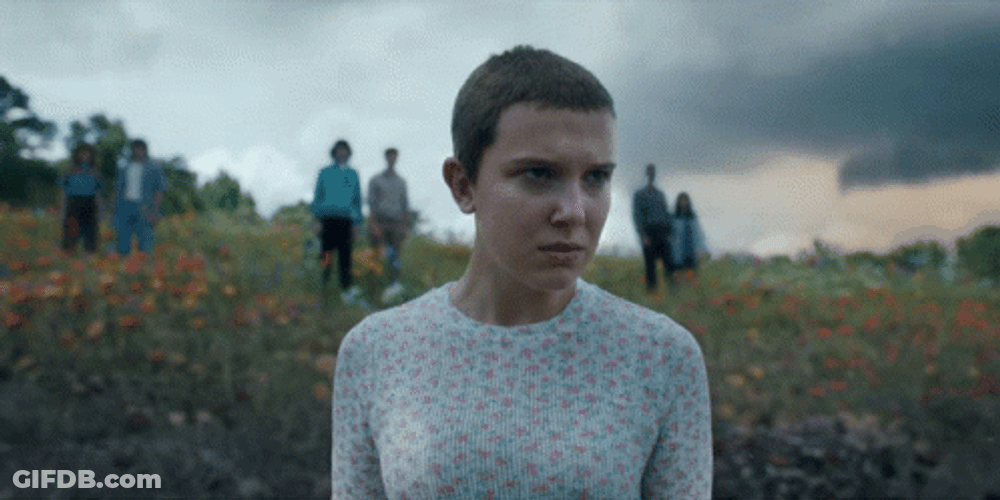 Eleven Watching Hurricanes In Upside Down World GIF