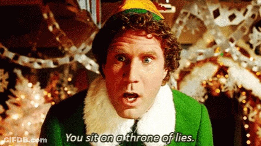 Elf Dad Sitting On Thone Of Lies GIF