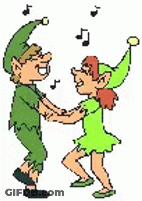 Elf Dancing Boy And Girl GIF