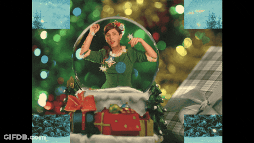 Elf Dancing Inside Snow Globe GIF