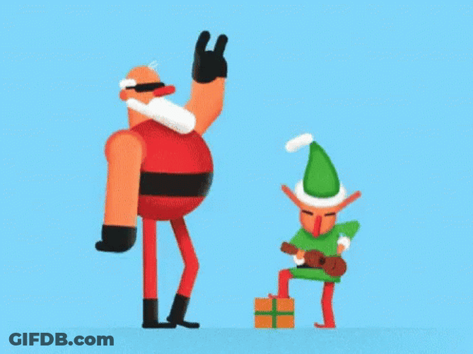 Elf Dancing With Santa GIF