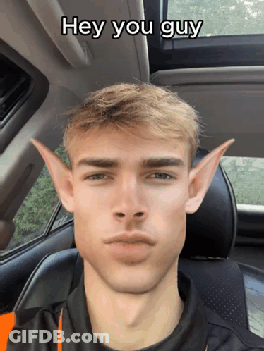Elf-Eared Man Sitting In Car Saying Hey You Guy GIF
