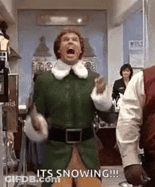 Elf Excited Because Its Snowing GIF