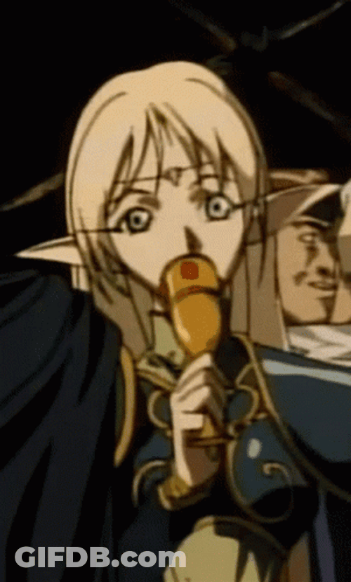 Elf Happily Drinking GIF