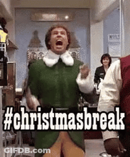 Elf Jumping Shouting Christmas Winter Break GIF
