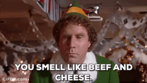 Elf Man Saying You Smell Like Beef And Cheese GIF