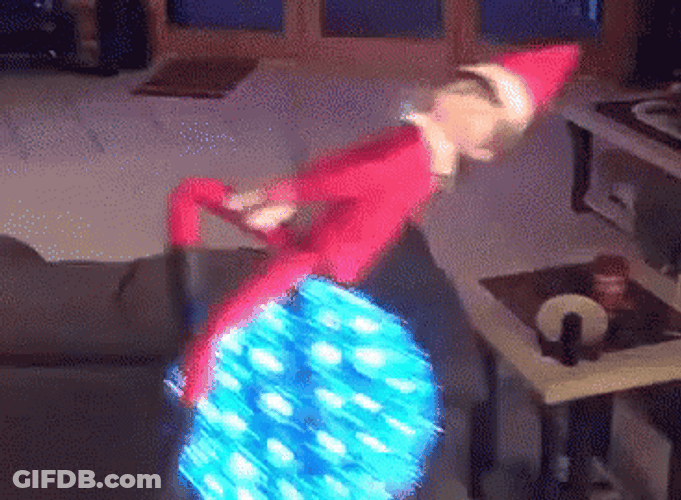 Elf On Lights GIF