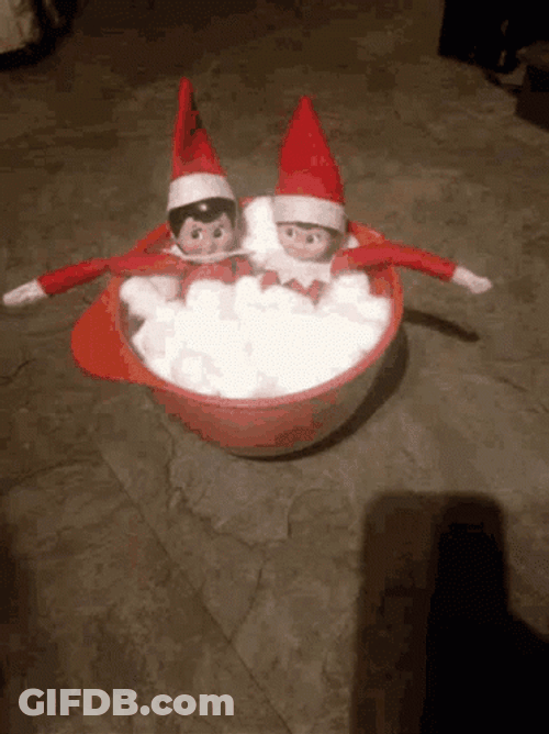 Elf On The Shelf Moving Bubble Bath GIF