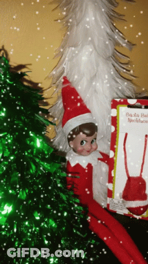 Elf On The Shelf Moving Snow Fall GIF