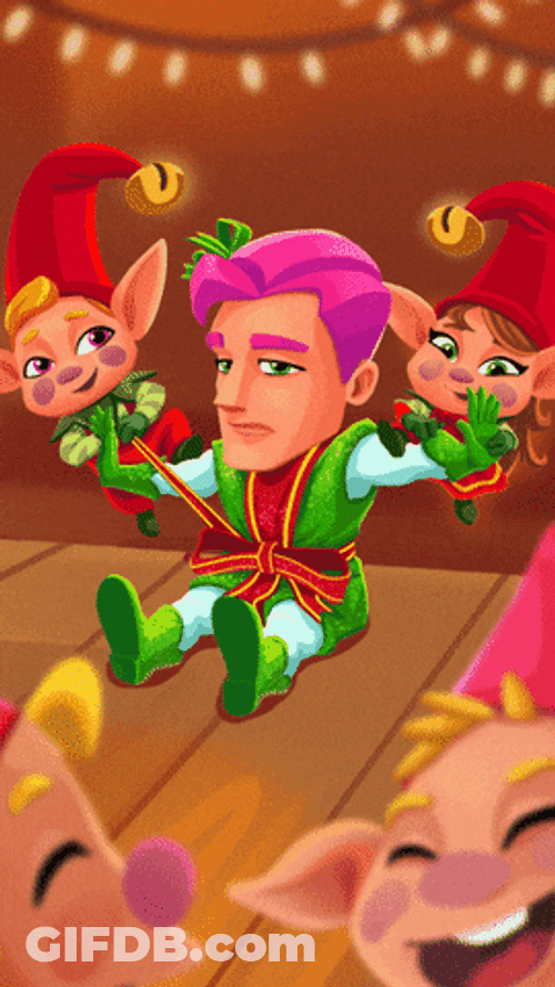 Elf Santa And His Family GIF