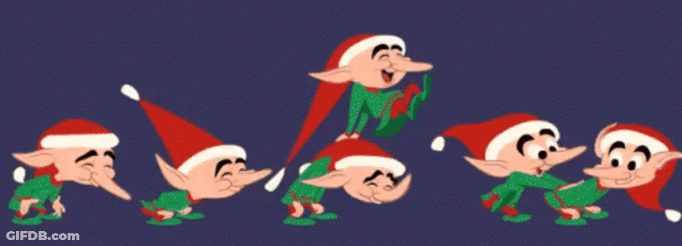 Elf Santa Jumping Around GIF