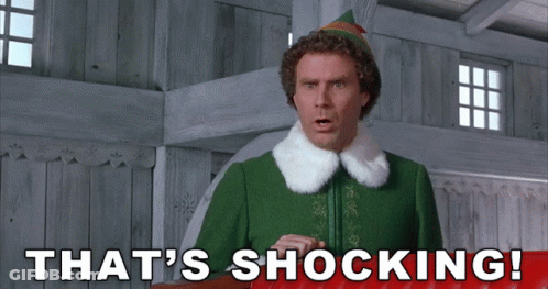Elf Saying That's Shocking In Front Of Wooden Wall GIF