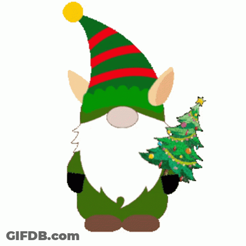 Elf With Glittery Christmas Tree GIF
