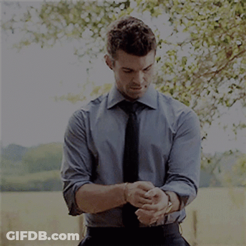 Elijah Mikaelson Vampire Diaries Dressing Up GIF