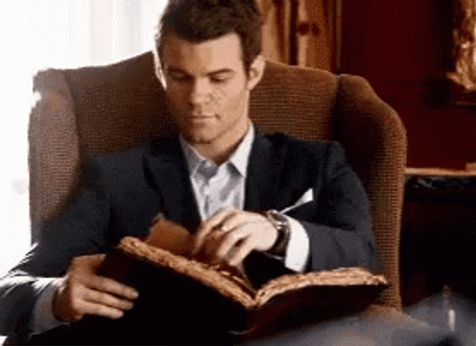 Elijah Mikaelson Vampire Diaries Reading GIF