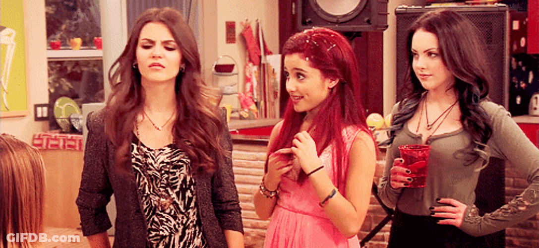 Elizabeth Gillies Drinking With Friends GIF