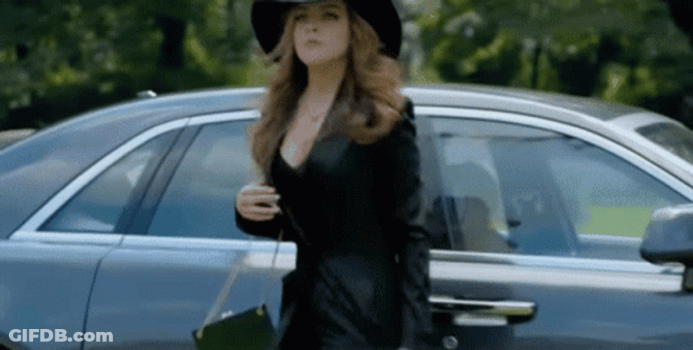 Elizabeth Gillies Out Of The Car GIF