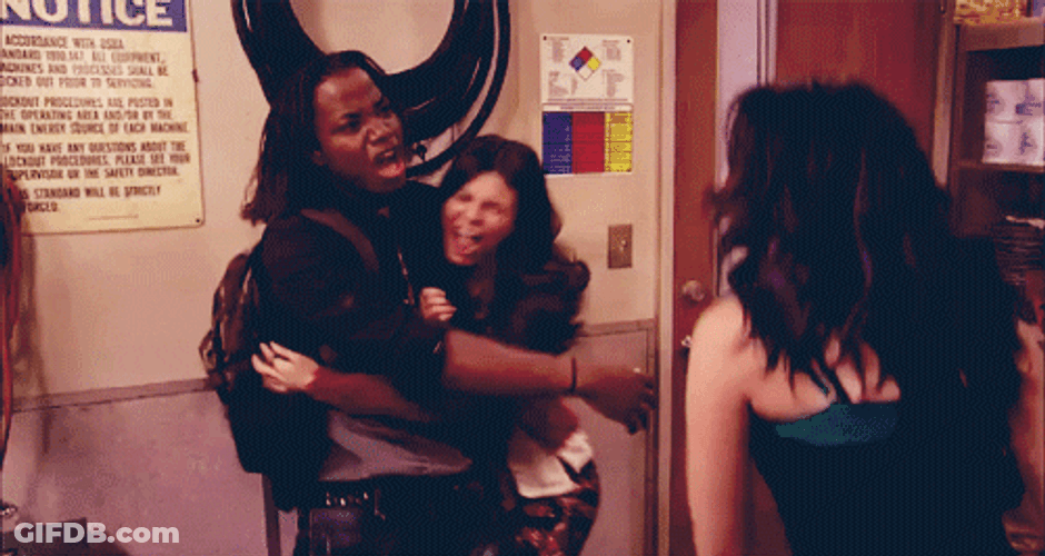 Elizabeth Gillies Shocked Her Friends GIF