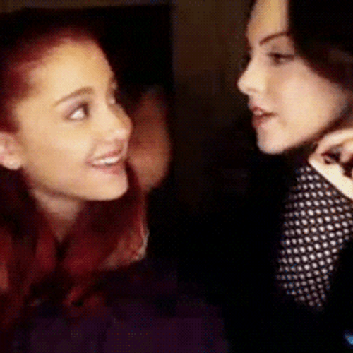 Elizabeth Gillies Talking To Ariana Grande GIF