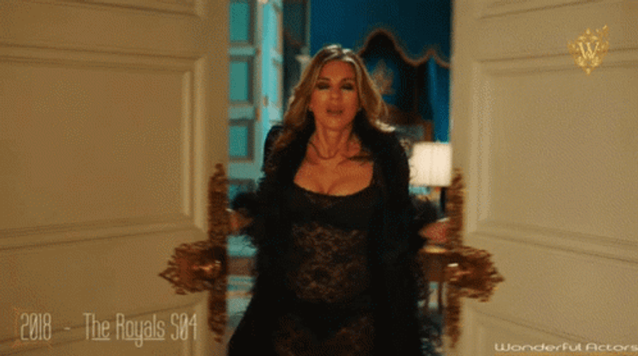 Elizabeth Hurley Opening Door GIF