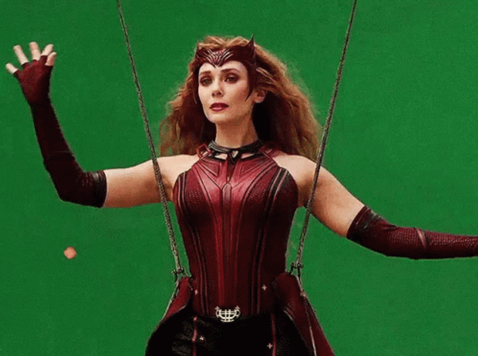 Elizabeth Olsen In Green Screen GIF