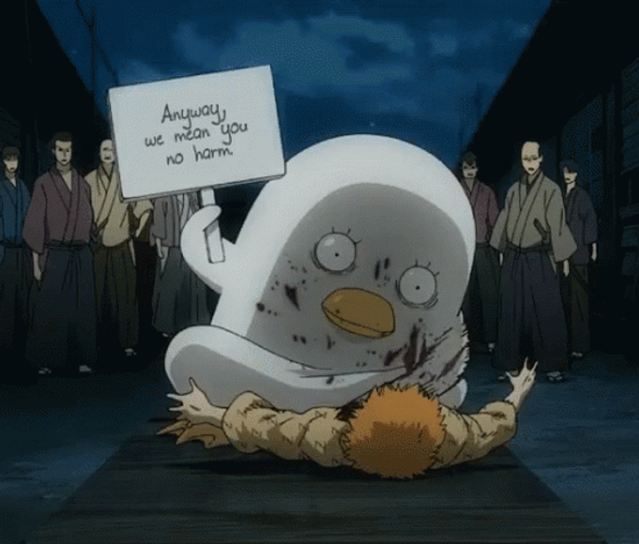 Elizabeth Punching Saitou Shimaru Gintama GIF