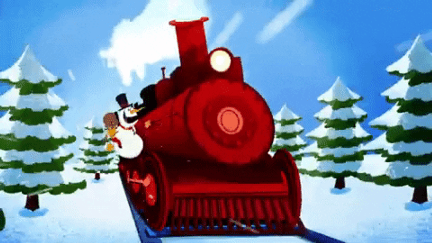 Ella Fitzgerald Frosty Train Clinging GIF