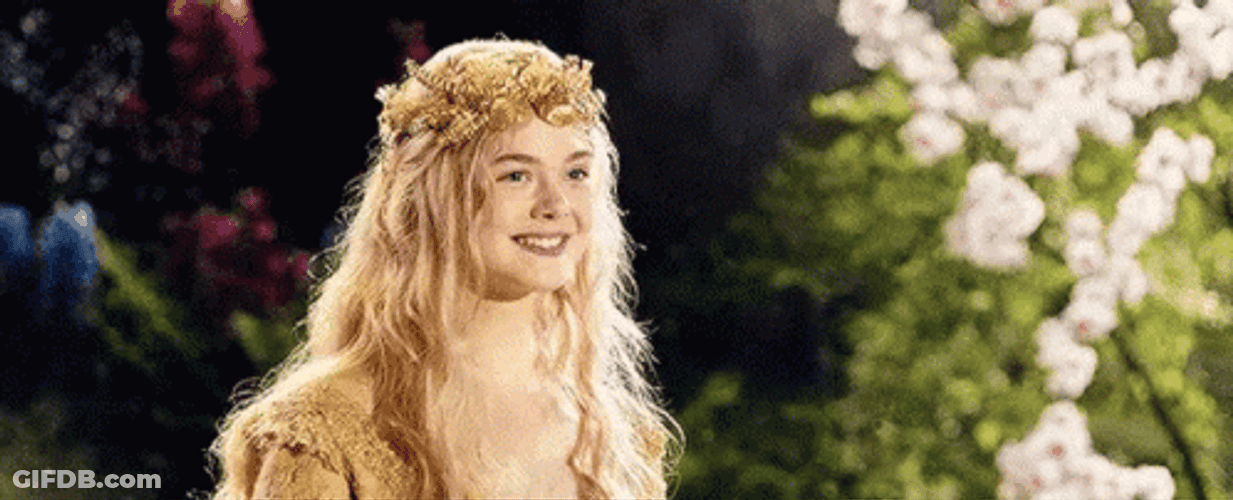 Elle Fanning Beautiful Smile Princess Aurora GIF