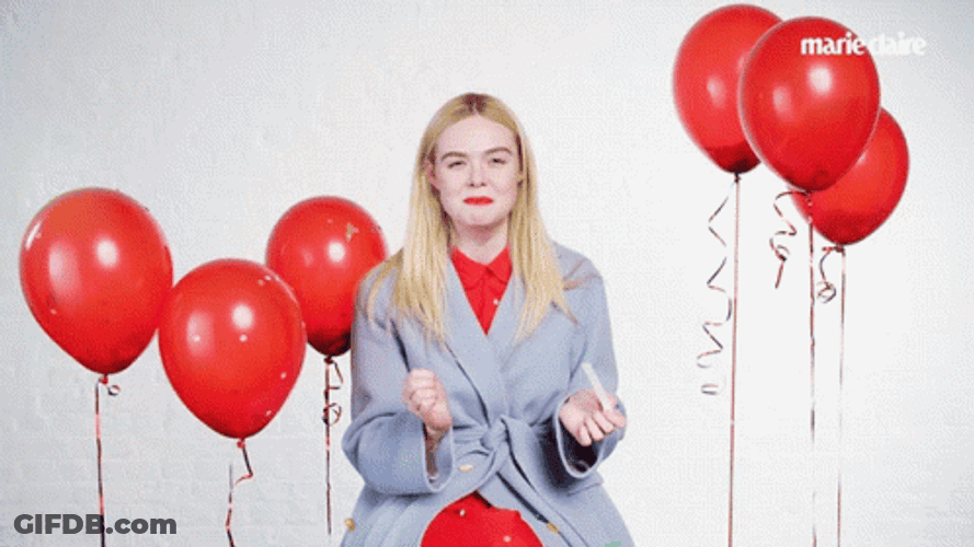 Elle Fanning Disgusted Yuck Red Balloons GIF