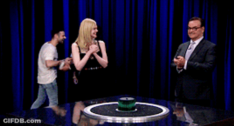 Elle Fanning Handshake Jimmy Fallon GIF