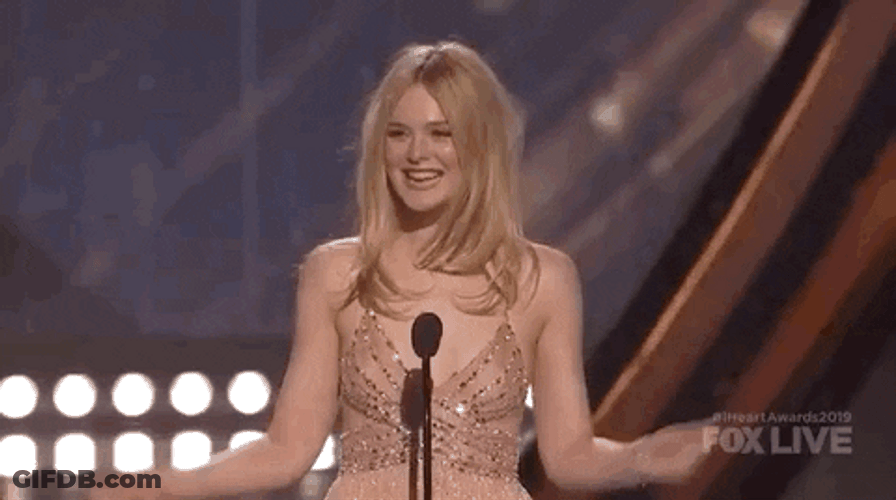 Elle Fanning Happy Radio Music Awards GIF