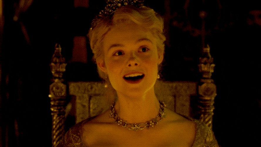 Elle Fanning Laughing Happy Catherine Great GIF