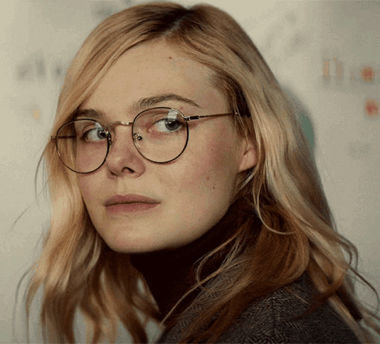 Elle Fanning Nerd Smile Violet Markey GIF