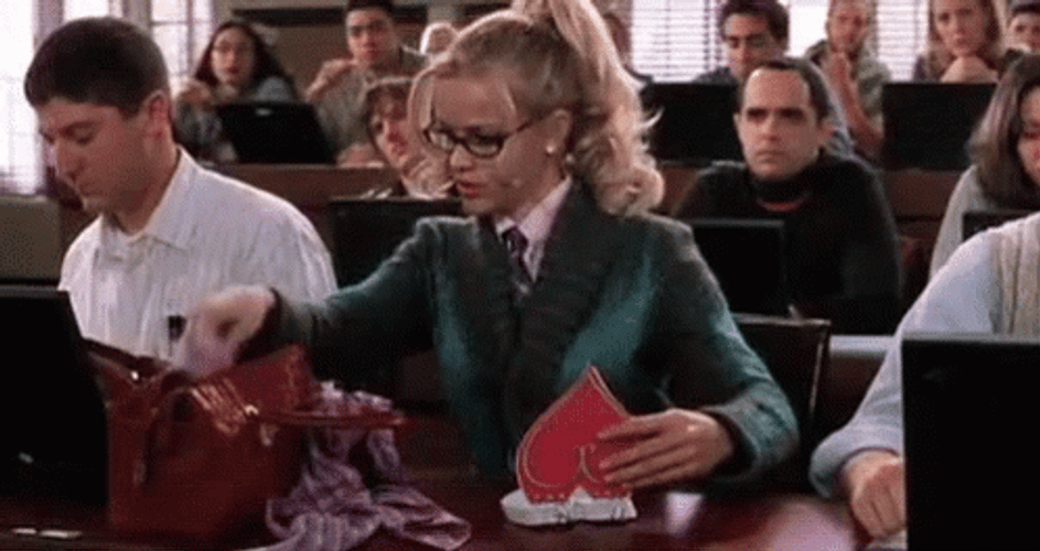 Elle Woods Getting Ready For Notes GIF