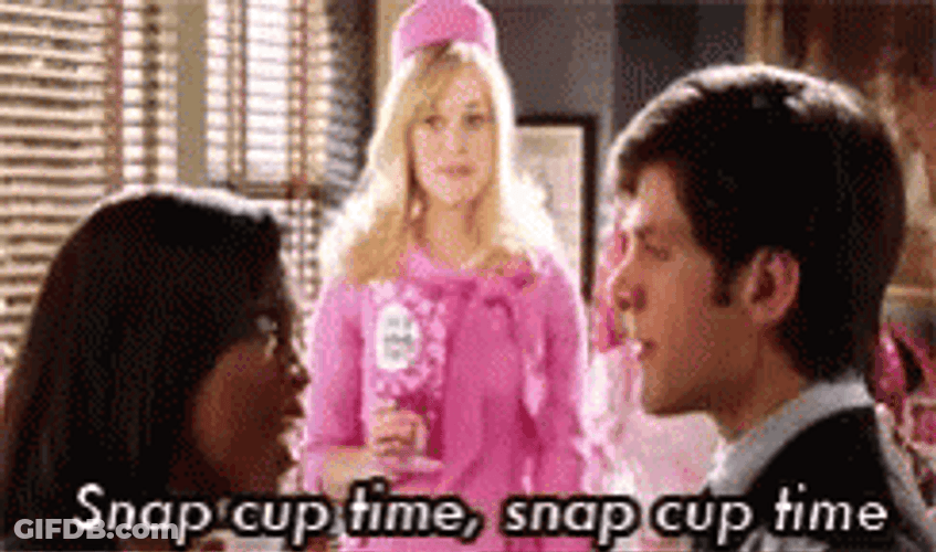Elle Woods Snap Cup Time GIF