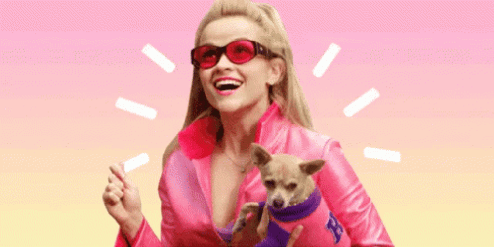 Elle Woods With Her Doggo GIF