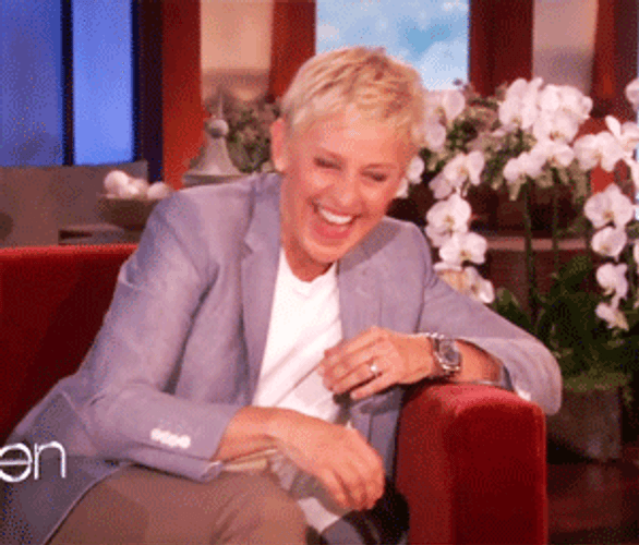 Ellen DeGeneres Laughing Hysterically GIF