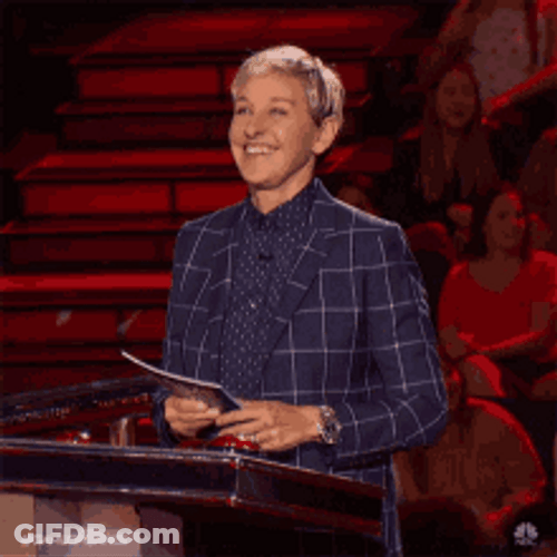 Ellen Degeneres Press The Easy Button GIF