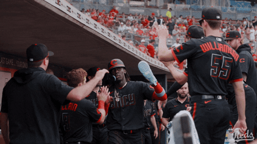 Elly De La Cruz Connects To His Fans GIF