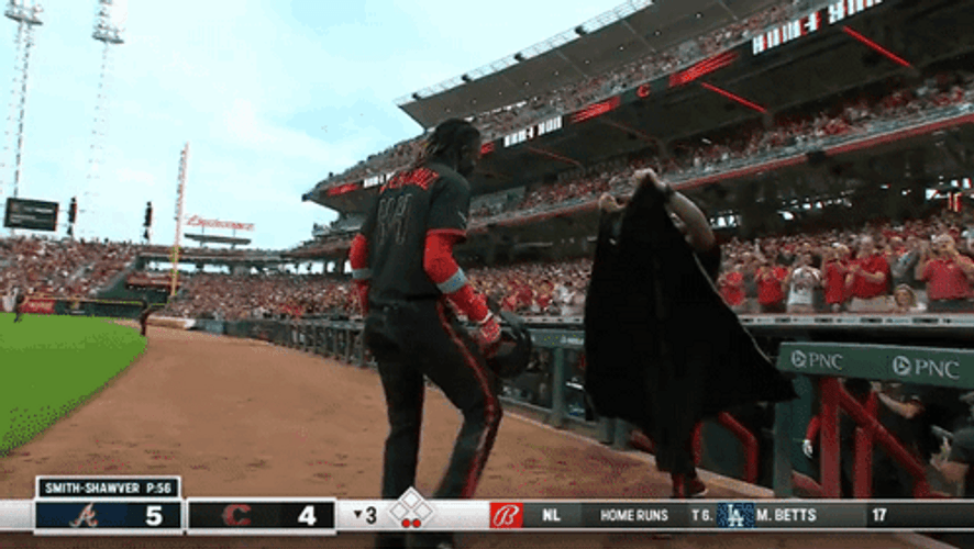 Elly De La Cruz Reaction With His Friend GIF