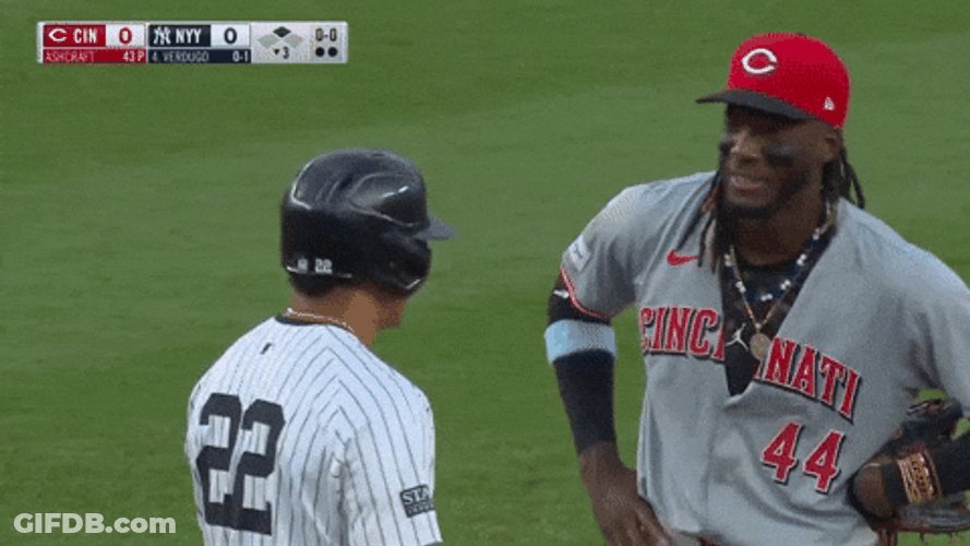 Elly Dela Cruz Aaron Judge Interaction GIF