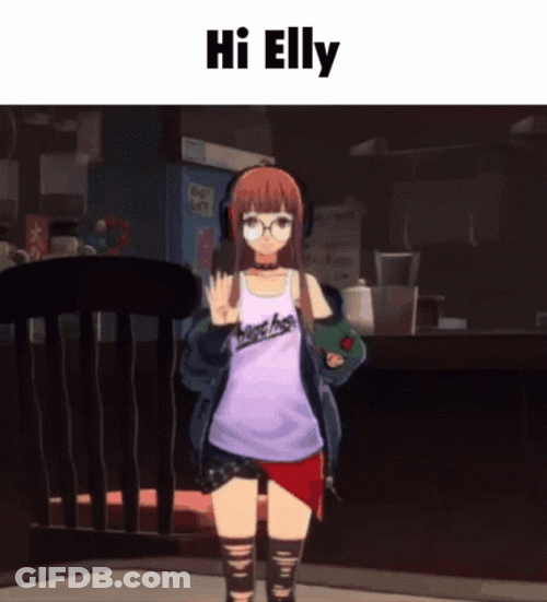 Elly Futaba Sakura Waving Persona 5 GIF